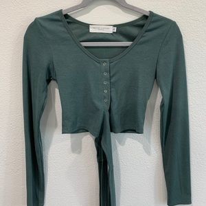 Deep Teal Cropped Long Sleeve